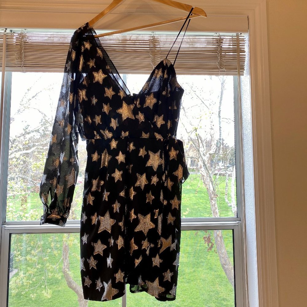 FOR LOVE & LEMONS ONE SHOULDER DRESS IN STAR